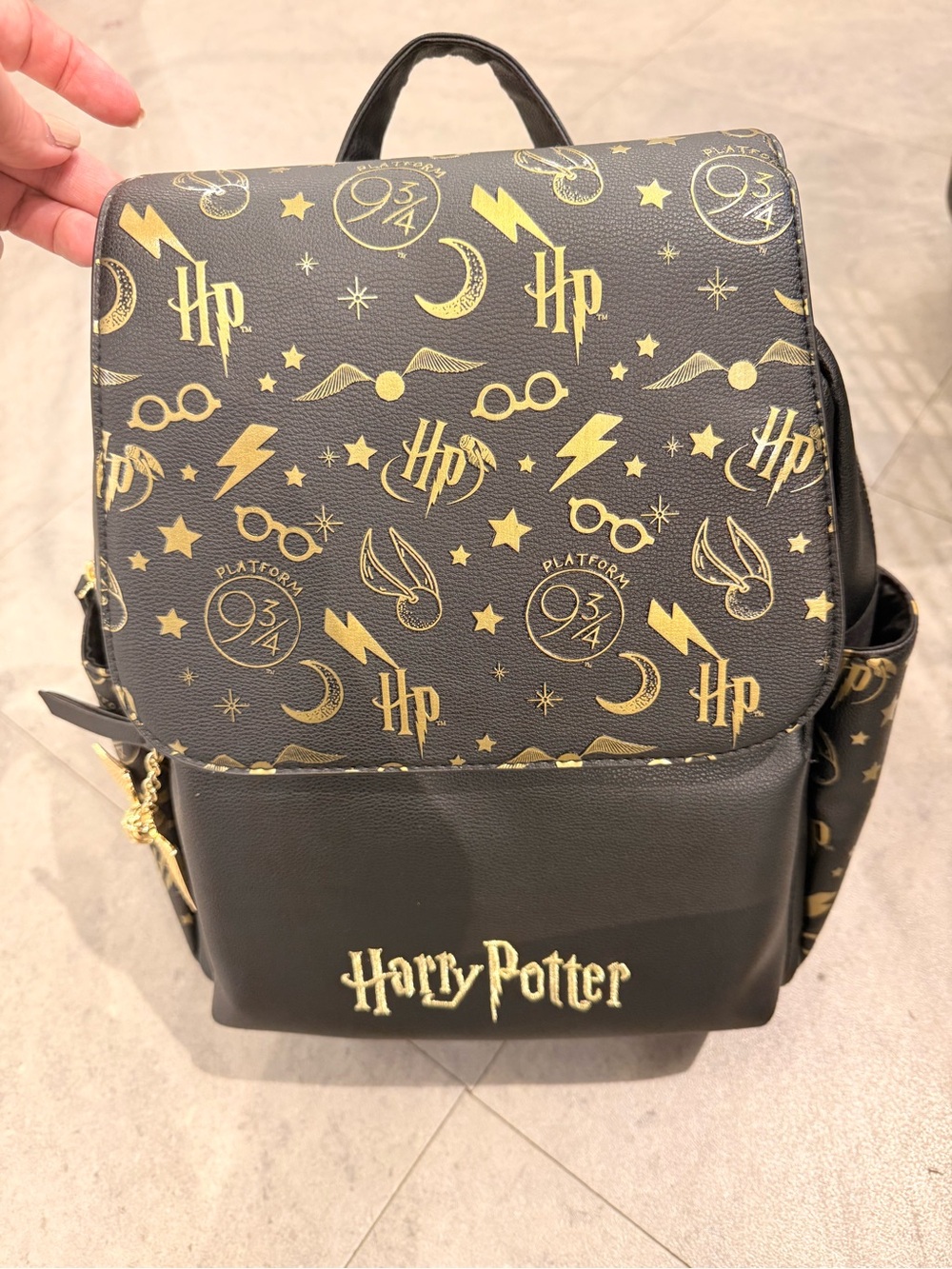 Warner Bros. Harry Potter Black & Gold Icon Backpack